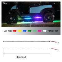 10L0L Golf Cart Underglow Led Light Strip Kit, 14 Modes Underbody Glow Neon Lighting With Wireless Remote Control, Sound Active, Water Resistant Flexible Tubes 126-Leds 86 Inch 2 Pack