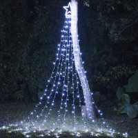 DINGFU 11.5ft 317 LED Star Outdoor Christmas Lights - White