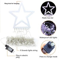 DINGFU 11.5ft 317 LED Star Outdoor Christmas Lights - White