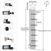 DINGFU 11.5ft 317 LED Star Outdoor Christmas Lights - White