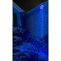 Christmas Decorations Outdoor Lights,11.5 Ft 317 Led Star Christmas Tree Lights,8 Memory Lighting Modes&Timer Christmas Star Lights For Yard,Wedding,Party,Christmas Decorations (Blue)