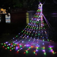 Dingfu Christmas Decorations Outdoor Lights,11.5 Ft 317 Led Star Christmas Tree Lights,8 Memory Lighting Modes&Timer Christmas Star Lights For Yard,Wedding,Party,Christmas Decorations (Multicolor)