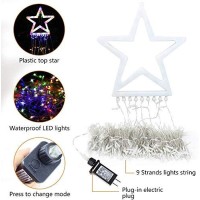 Dingfu Christmas Decorations Outdoor Lights,11.5 Ft 317 Led Star Christmas Tree Lights,8 Memory Lighting Modes&Timer Christmas Star Lights For Yard,Wedding,Party,Christmas Decorations (Multicolor)