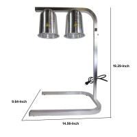 Include this food safe heating lamp to serve all the necessities paired with the best quality The aluminum construction gives this standing lamp exceptional durability It comes with 2 inverted U shaped shade and 250W bulbs that ensures your food remains w