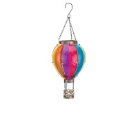 Sagefinds Solar Hot Air Balloon | Outdoor Led Hanging Lantern | Decorative Glass Light For Patio, Garden, Porch, Yard | Flickering Flame Appearance | 15