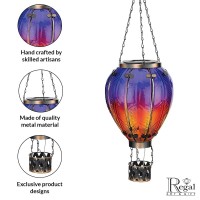 Regal Art Gift Solar Hot Air Balloon Lantern Hanging Solarpowered Led Lights Waterproof Portable Decorative Outdoor Lamp M