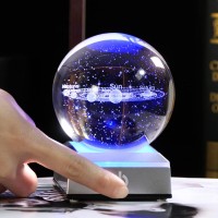 3D Solar System Model Crystal Ball 80Mm 315Inch Outer Space Astronomy Gifts Room Decor Crystal Sphere Unique Gifts For Men Hi