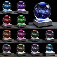 3D Solar System Model Crystal Ball 80Mm 315Inch Outer Space Astronomy Gifts Room Decor Crystal Sphere Unique Gifts For Men Hi