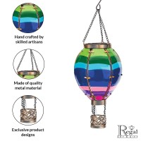 Regal Art Gift Solar Hot Air Balloon Lantern Hanging Solarpowered Led Lights Waterproof Portable Decorative Outdoor Lamp M