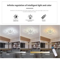 Qcyuui Modern Dimmable Ceiling Light, Flush Mount Led Ceiling Lamp, Nordic 8 Rectangles Chandeliers Lighting Fixture With Remote Control For Living Room Bedroom Dining Room, 100W/Bubble Acrylic