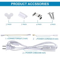 2Pack Led Shop Light 2Ft 28W 3500Lm 6000Kcold White T8 Led Light Fixture Clear Cover Ceiling And Utility Shop Light Lin