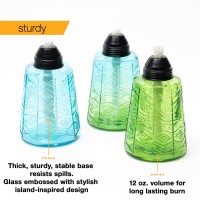 Backyadda Stylish Glass Torches For Your Table Or Patio With Many Colors To Choose From Set Of 3 Torches Caribbean Wave