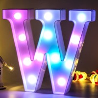 Enshui Marquee Light Up Letters Led Letter Lights Alphabet Battery Powered Seven Colors Auto-Changing Lighted Letters For Party Girls Birthday Gifts Wedding Bar Christmas Decoration W