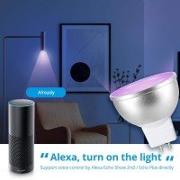 Benexmart Zigbee 3.0 Smart Mr16 Led Bulb 5W Rgbw Work With Smartthings Tuya App Voice Contorl By Alexa Google Home Echo Plus Directly (6 Pack)