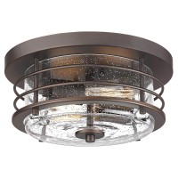 Farmhouse Flush Mount Lighting Fixture, Hwh Metal Cage Ceiling Light Fixture 12 Inch, Oil-Rubbed Bronze Finish For Hallway Bedroom Foyer Laundry, 5Hy40F Orb