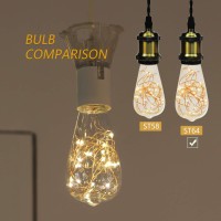 Ruiaotd Led E26 Fairy Light Bulb 2W St64 Warm White Clear Plastic Led Outdoor String Lights Bulbs Decorative Bulbs Festival Ambience Lighting For Bathroom Bedroom Living Room 4 Pack