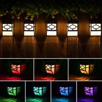 Solpex Solar Deck Lights,Solar Fence Lights, 2 Modes Christmas Decoration Lights,Unique Pattern, Waterproof Automatic Outside, Deck, Patio, Stairs, Yard, Steps, Path & Driveway (Rgb & Black 8-Pack)