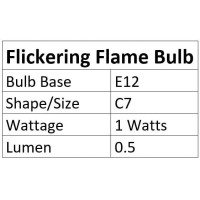 Tupkee C7 Flickering Flame Bulb - 1W, Light Bulb With Orange Glow That Flickers And Dances Up And Down - Replacement For E12 Base Christmas Candolier Window Candle - 2/Pkg