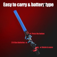 Blue Traffic Wand, 21 Inch Signal Traffic Safety Baton Multifunction With 2 Flashing Modes, Using 2 D-Size Batteries (Not Included)