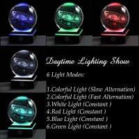 3D Solar System Model Crystal Ball 80Mm 315Inch Outer Space Astronomy Gifts Room Decor Crystal Sphere Unique Gifts For Men Hi