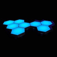 Hexagon Modular Touch Sensitive Lights Led Panel Rgbcolor Wall Sconce Light Modern Smart Wall Lamp Decoration For Indoor Home Bedroom (Pack Of 6)