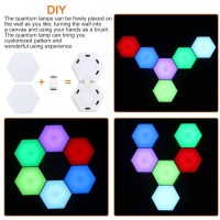 Hexagon Modular Touch Sensitive Lights Led Panel Rgbcolor Wall Sconce Light Modern Smart Wall Lamp Decoration For Indoor Home Bedroom (Pack Of 6)