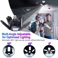 Kpbotl Garage Lights 2 Pack 100W Led Garage Light Screw In Garage Light Bulb 5+1 Panels Garage Lighting 10000Lm 6500K Deformable Garage Lights Ceiling Led Shop Light For Workshop Attic Basement