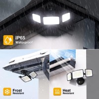 Onforu 100W Dusk To Dawn Led Outdoor Lighting, 9000Lm Exterior Flood Lights, Ip65 Waterproof 3 Adjustable Heads Security Lights Fixture, 6500K White Photocell Floodlights For Garage, Patio, Yard