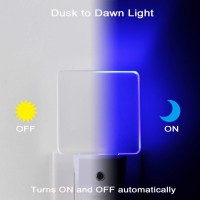 U4Glory Blue Led Night Light Plug In 4 Pack Dusk To Dawn Blue Night Light Auto On Off 05W Suitable For Bathroom Hallway Nurse