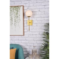 Neri 1 Light Brass And White Glass Wall Sconce