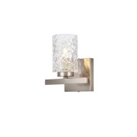 Cassie 1 Light Bath Sconce In Satin Nickel With Clear Shade