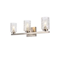 Cassie 3 Lights Bath Sconce In Satin Nickel With Clear Shade