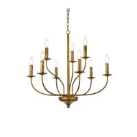 Westley 9 Lights Pendant In Brass