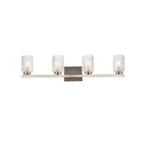 Cassie 4 Lights Bath Sconce In Satin Nickel With Clear Shade