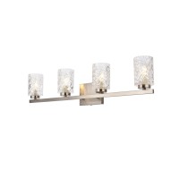 Cassie 4 Lights Bath Sconce In Satin Nickel With Clear Shade