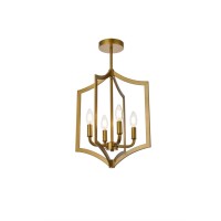 Kiera 4 Lights Pendant In Brass