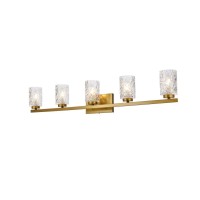 Cassie 5 Lights Bath Sconce In Brass With Clear Shade