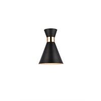 Halycon 6 Inch Black Wall Sconce