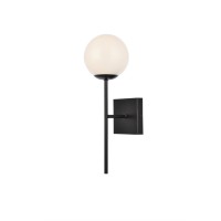 Neri 1 Light Black And White Glass Wall Sconce