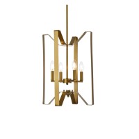 Hoffman 4 Lights Pendant In Brass