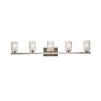 Cassie 5 Lights Bath Sconce In Satin Nickel With Clear Shade