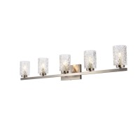 Cassie 5 Lights Bath Sconce In Satin Nickel With Clear Shade