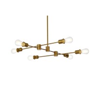 Xavier 6 Lights Pendant In Brass