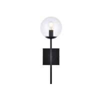 Neri 1 Light Black And Clear Glass Wall Sconce