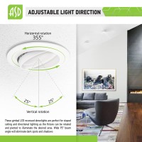 Asd 6 Gimbal Led, Led Can Lights, 15W -110W Replacement, 1060 Lm Dimmable Ceiling Led Lights 5000K Daylight, Cri 90 Led Room Lights, Retrofit Led Recessed Lighting, Energy Star, Etl 12Pack