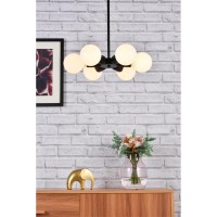 Reyes 6 Lights Black Pendant