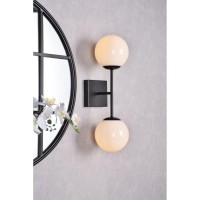 Neri 2 Lights Black And White Glass Wall Sconce