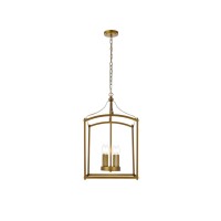 Janet 4 Lights Pendant In Brass