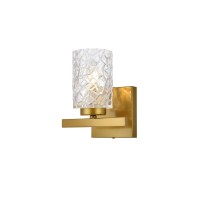 Cassie 1 Light Bath Sconce In Brass With Clear Shade