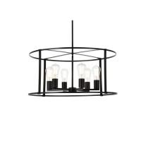 Agnys 6 Lights Pendant In Black